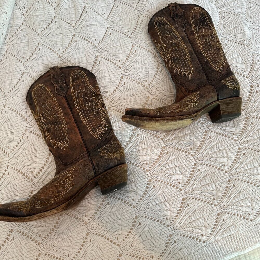 Corral Girl's Size 5 A1028 Wing and Cross Western Boot - Picture 3 of 9